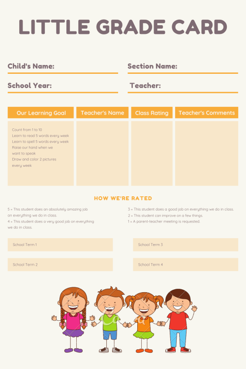 report card template 3